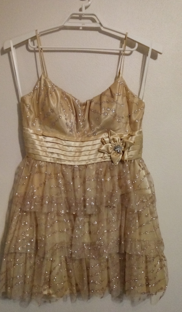 B Darlin Formal Dress Gold  Size 15/16